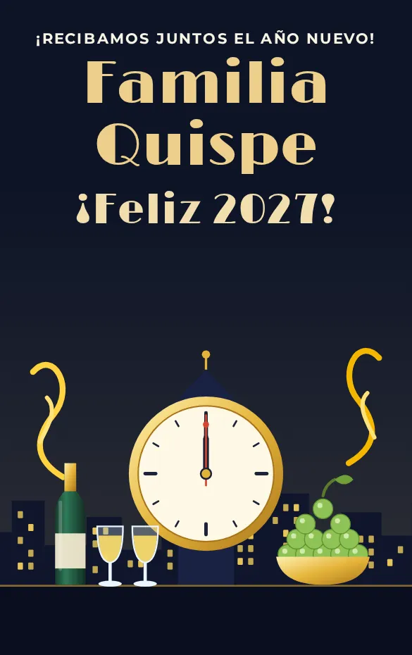 Invitación digital Año Nuevo para navidad y año nuevo