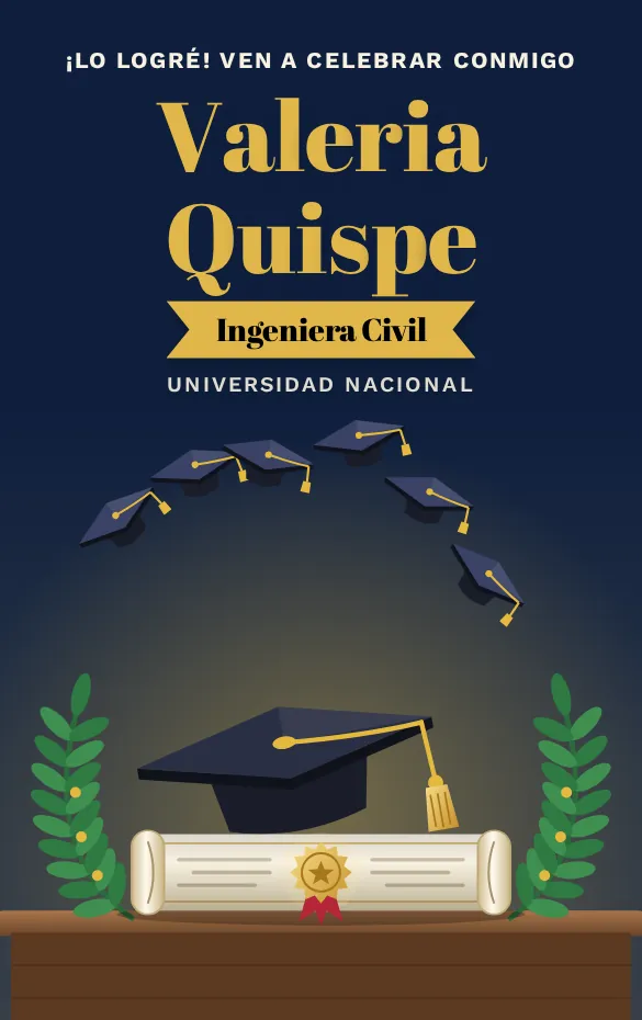 Invitación digital Birretes al aire para graduación y promoción
