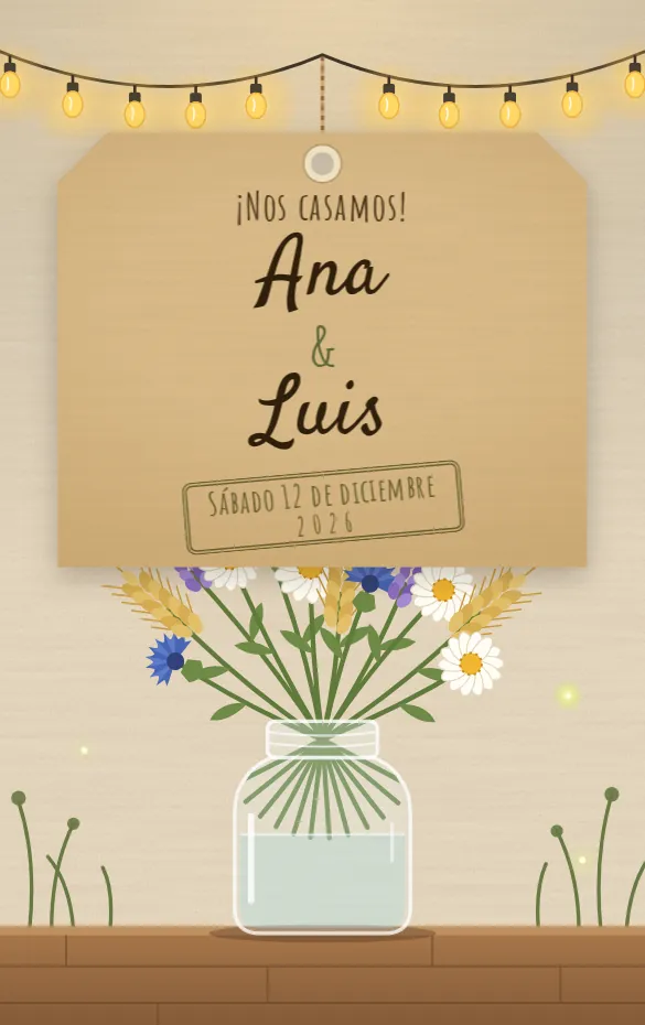 Invitación digital Campestre para boda