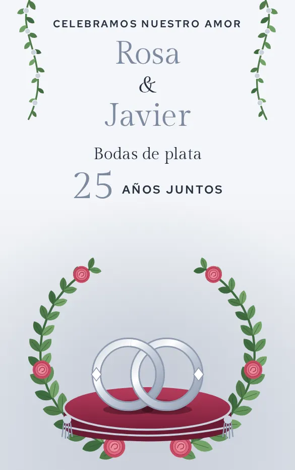 Invitación digital Bodas de plata y oro para boda