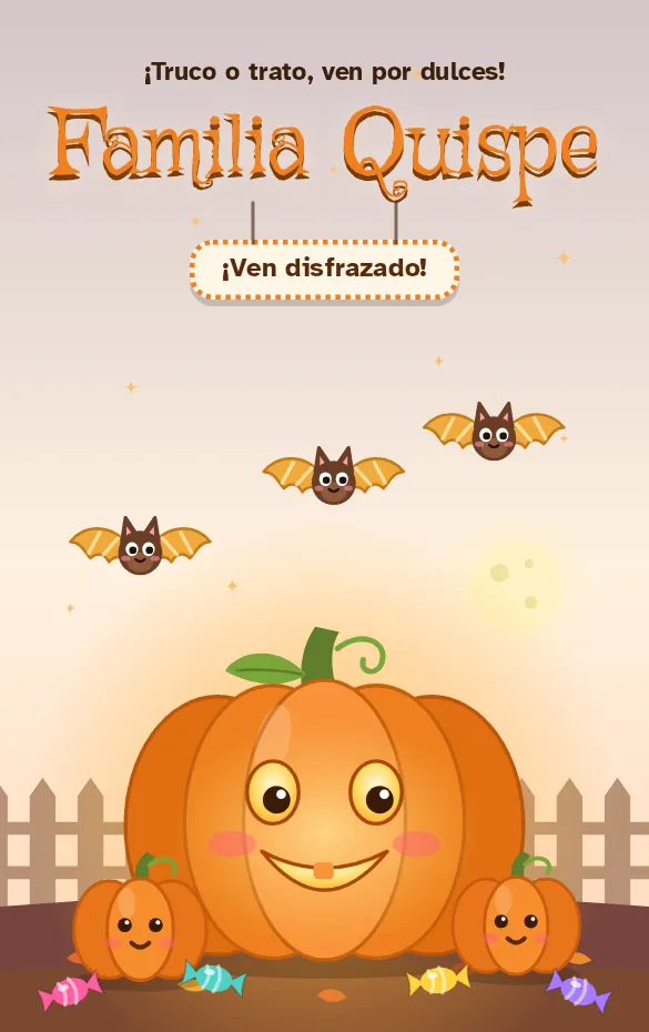 Invitación digital Calabaza traviesa para halloween