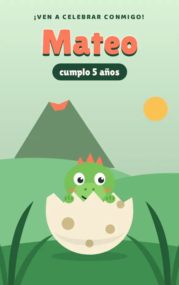 Invitación digital Dinosaurios para cumpleaños infantil