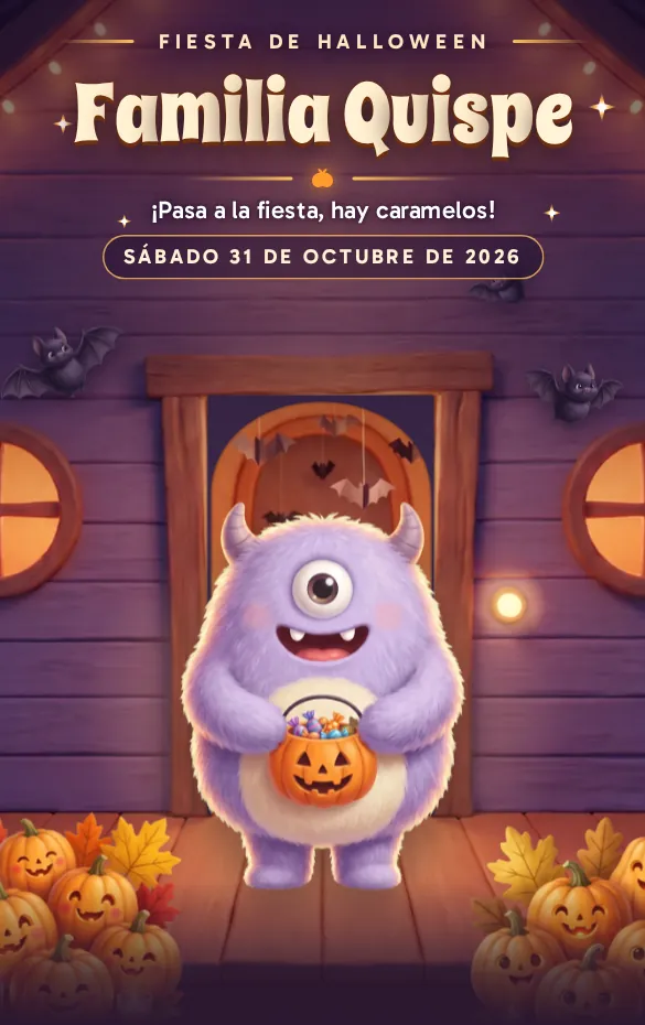 Invitación digital ¡Dulce o truco! para halloween
