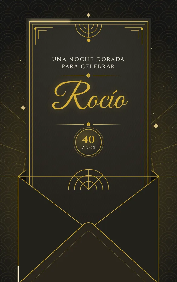 Invitación digital Elegante dorado para cumpleaños adulto