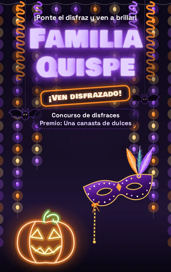 Invitación digital Fiesta de disfraces para halloween
