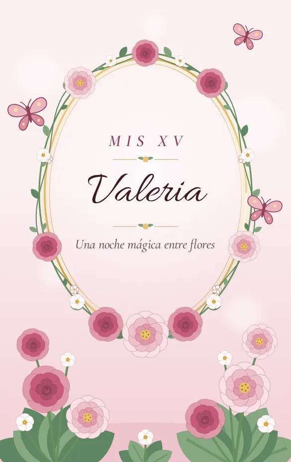 Invitación digital Floral para quince años