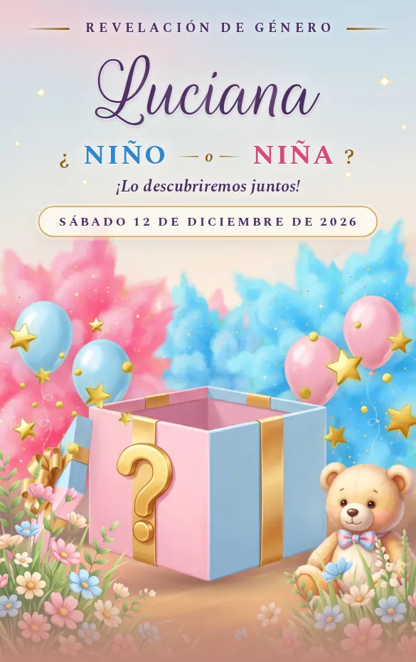 Invitación digital La gran revelación para baby shower