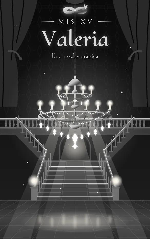 Invitación digital Noche de gala para quince años