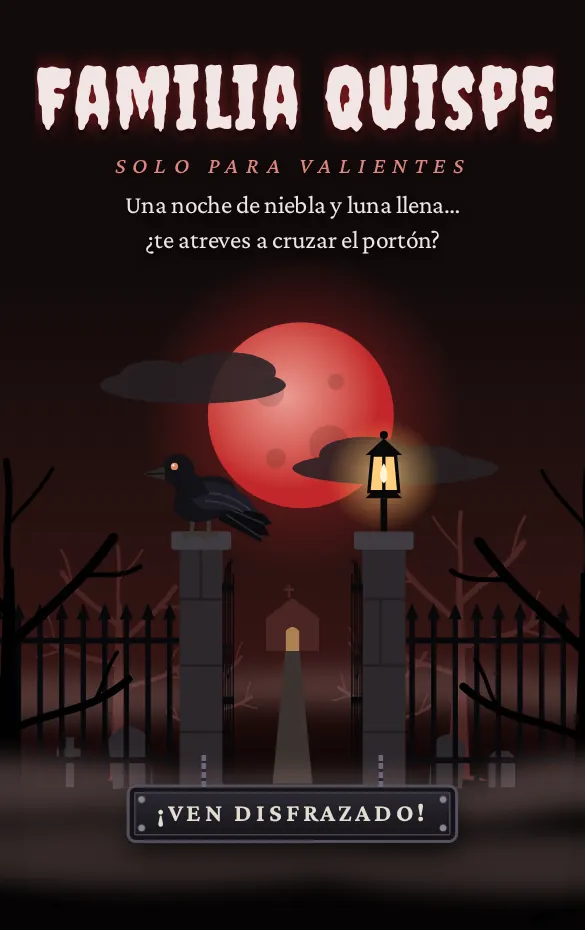 Invitación digital Noche de terror para halloween