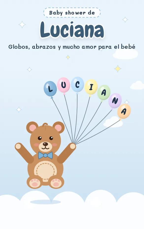 Invitación digital Osito para baby shower