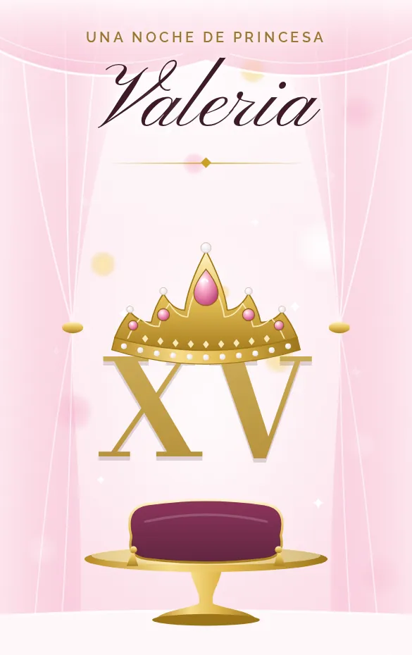 Invitación digital Princesa moderna para quince años