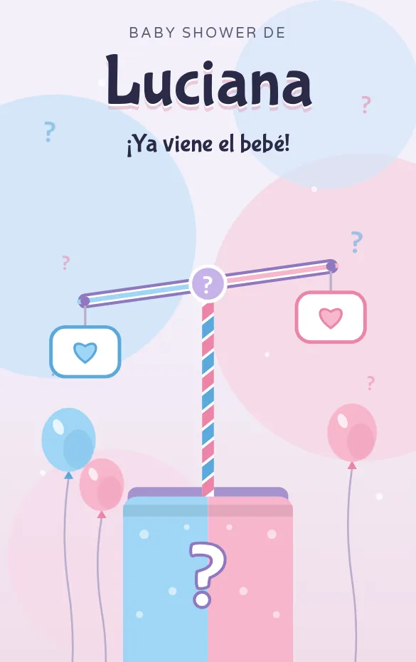 Invitación digital Revelación de género para baby shower